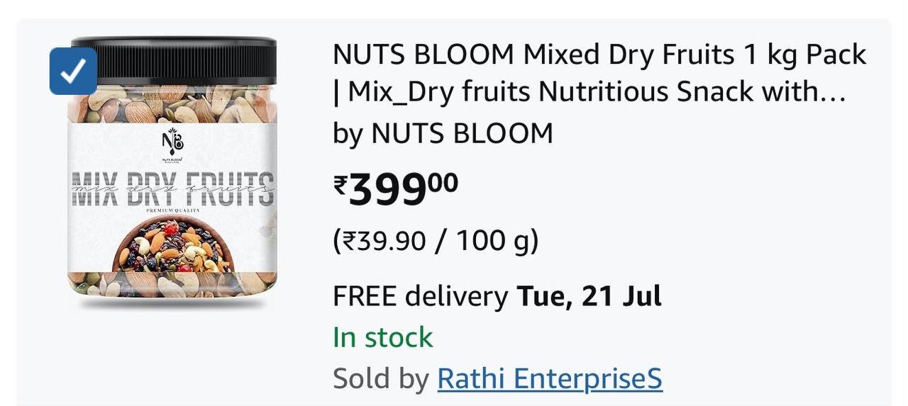 Mix Dry Fruits 1kg At 399 Buy Max Quantity