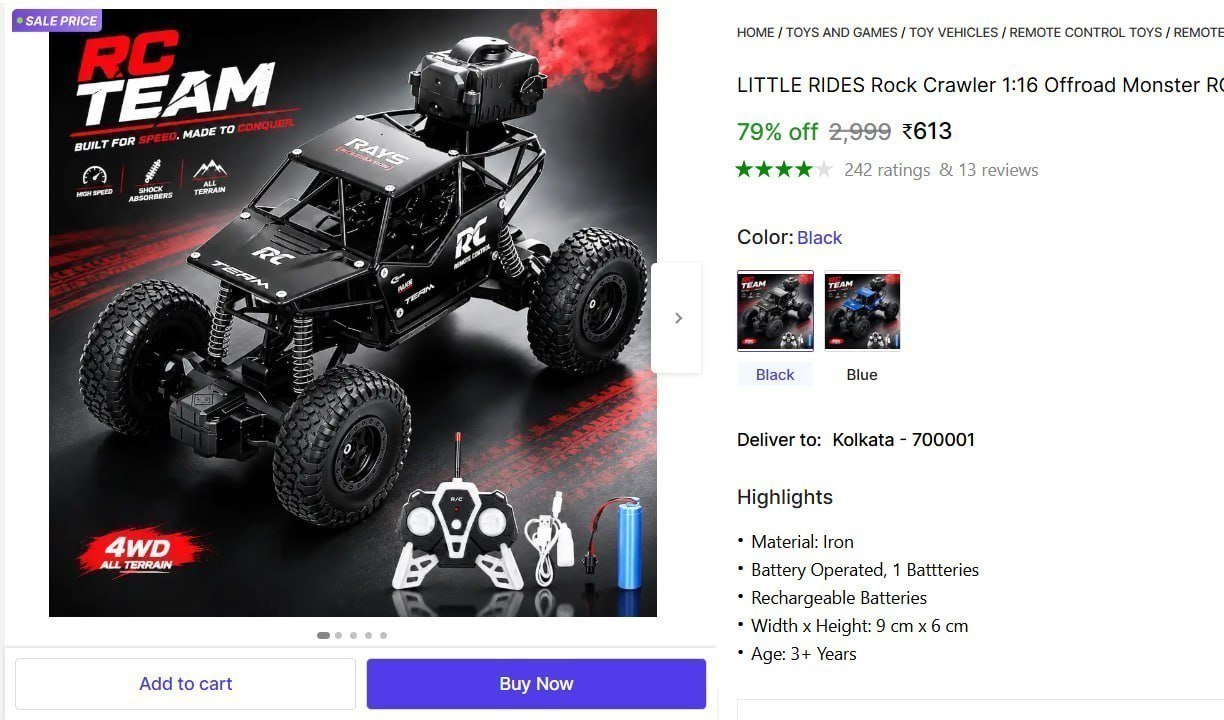 Offroad Monster Rc Car With Smoke Function 613