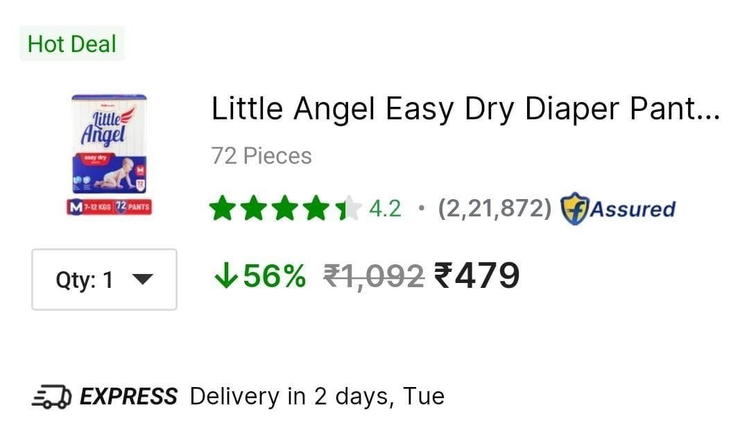 Loot Little Angel Baby Diaper Pants Flat 479 M 72 