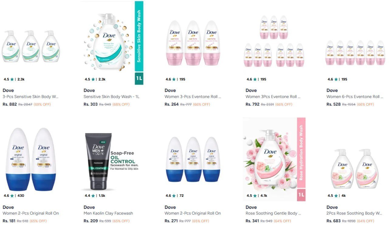 Myntra 70 On Dove Beauty Products
