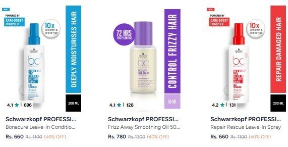 Myntra Schwarzkopf Professional Min 40 Link