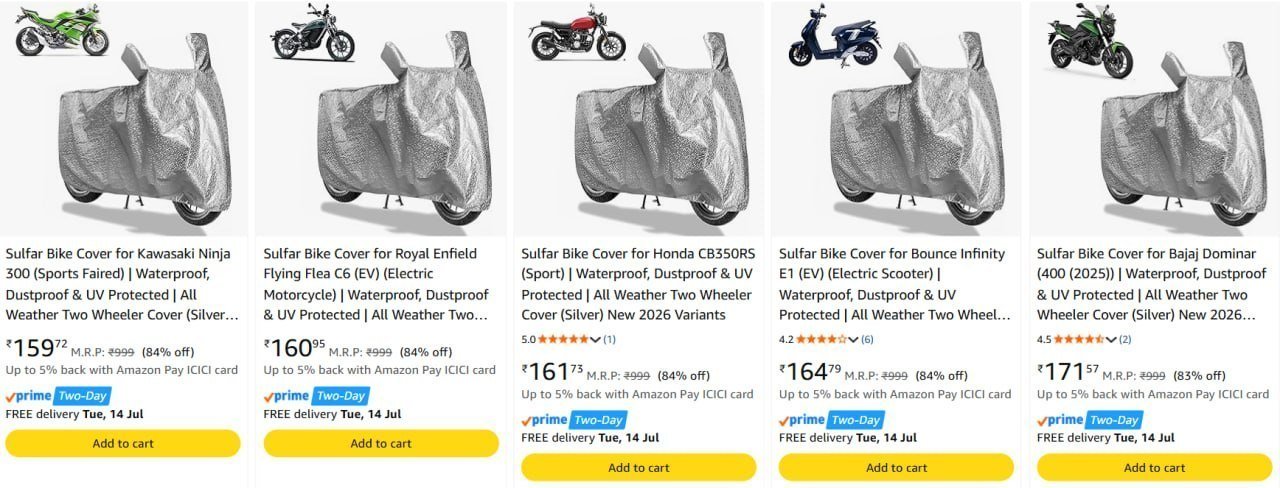 Sulfar Bike Car Body Cover 88