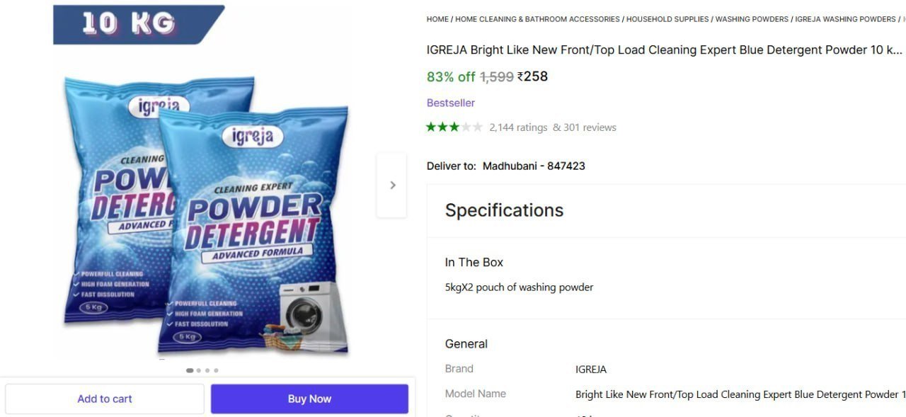 Detergent Powder - 10kg 258