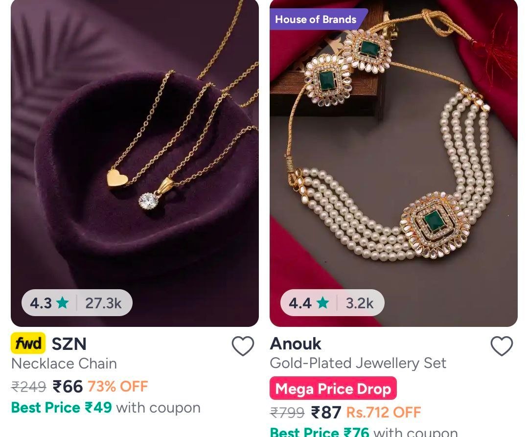 Myntra Jewellery Deals Jewellery Under 99 Jeweller