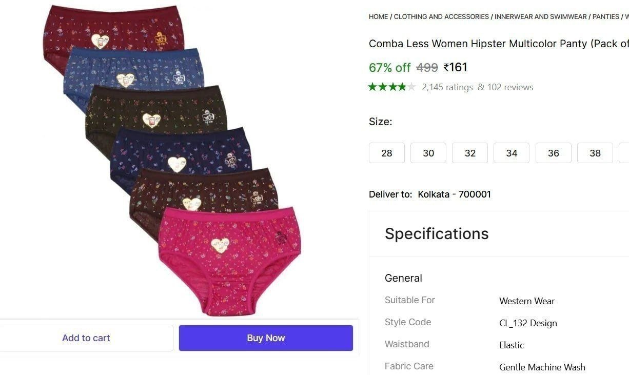 Women Hipster Multicolor Panty (pack Of 6) 161