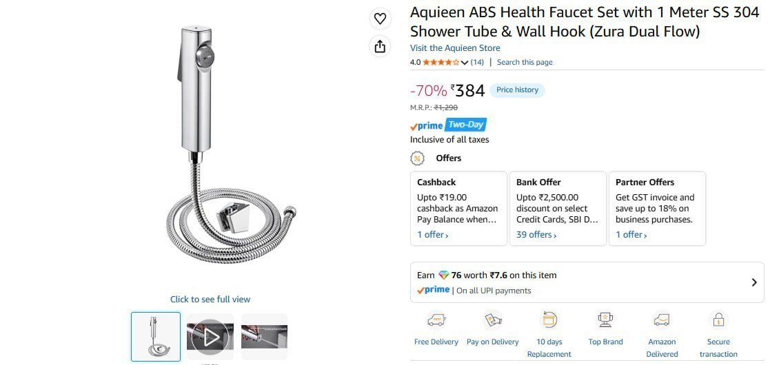 Aquieen Abs Health Faucet Set 384