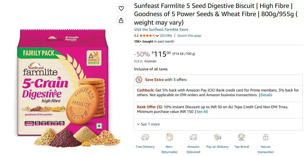 Sunfeast Digestive Biscuit 800gm 97