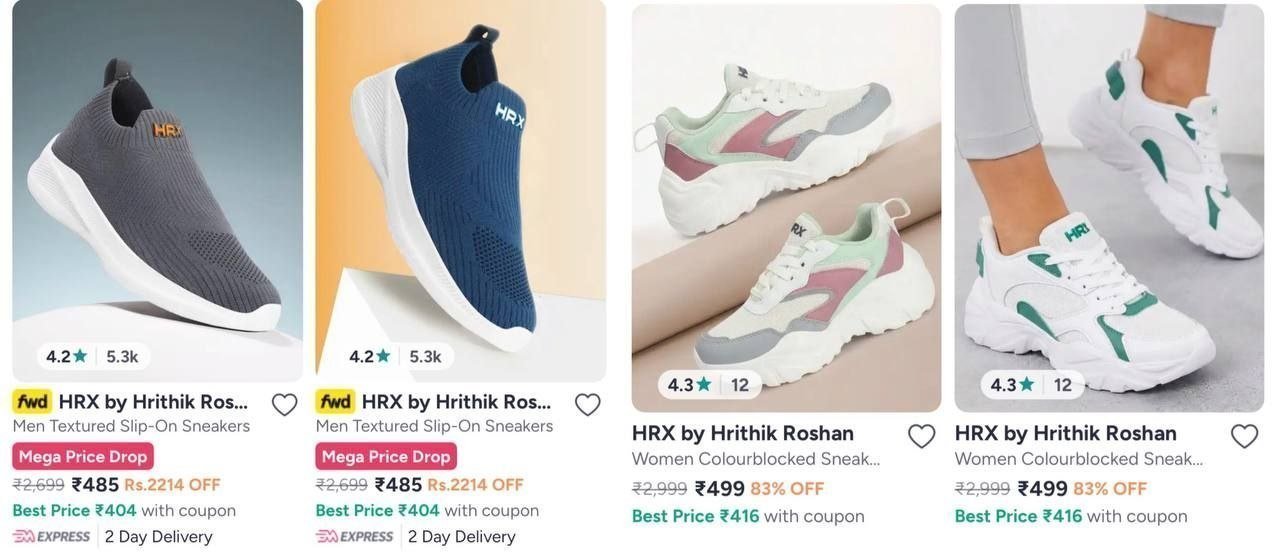 Hrx Shoe Under 500 Men Women