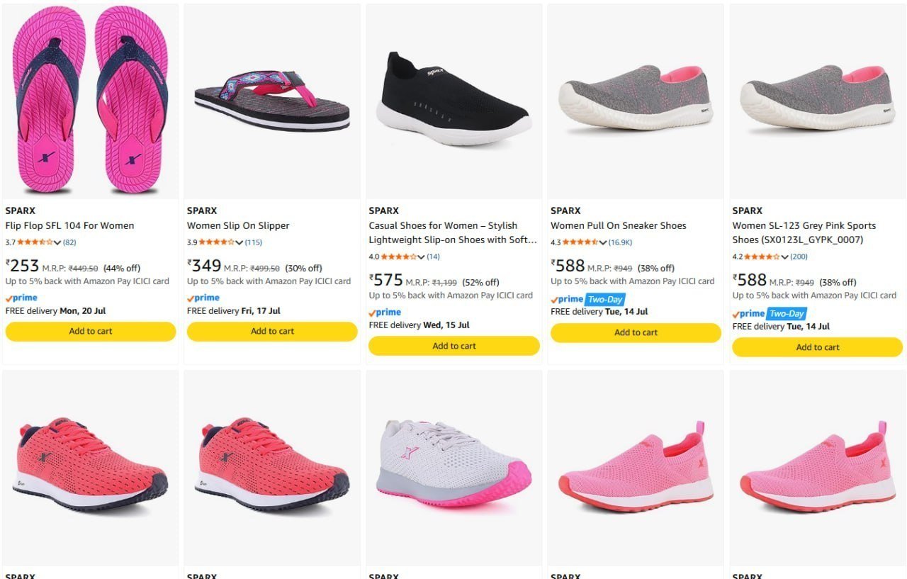 Sparx Footwears Starts 253 Men Women