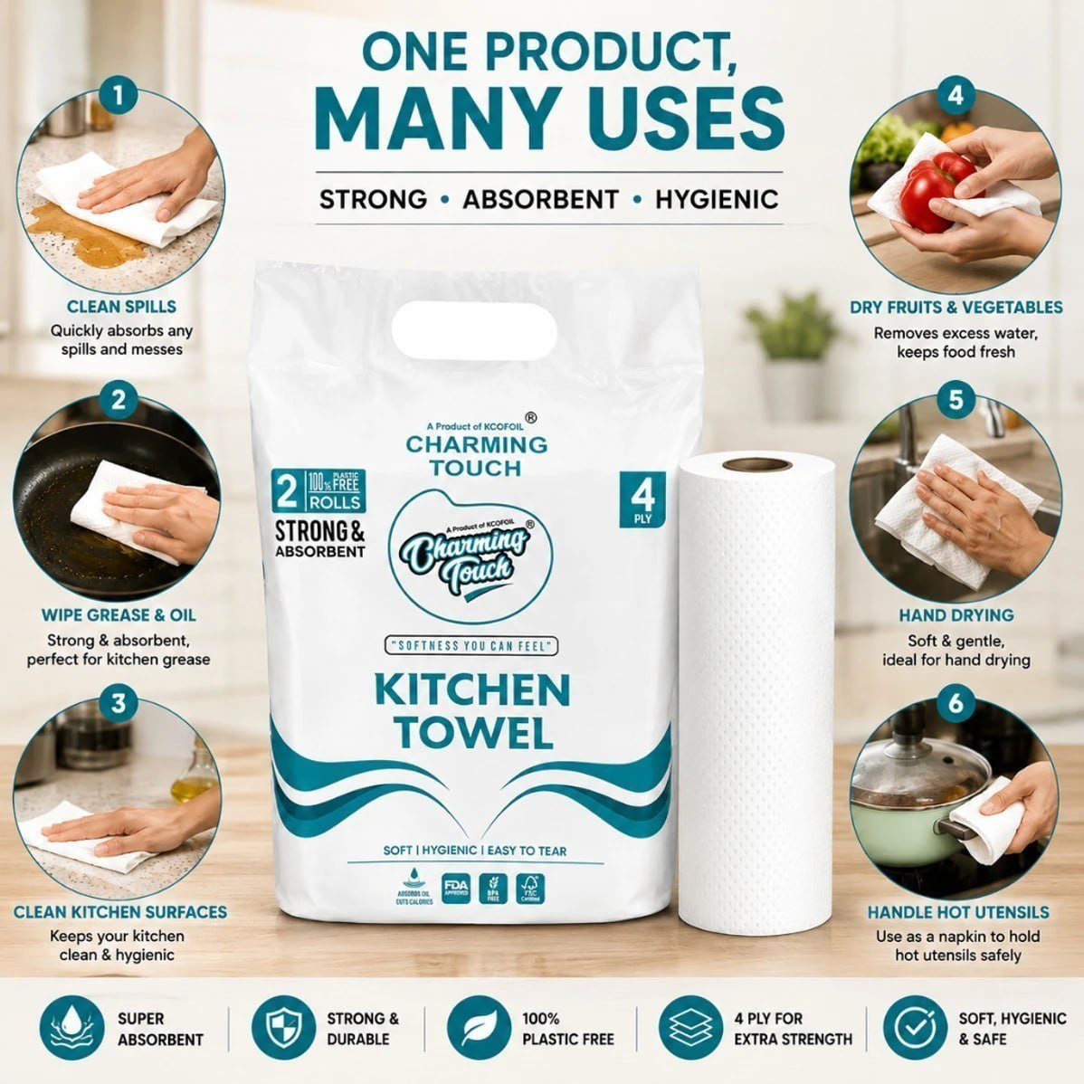 Premium Kitchen Towel Roll(pack Of 2) 161