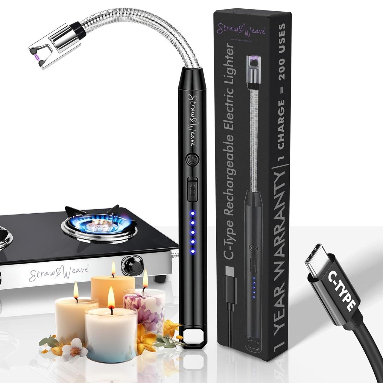 Rechargeable Electric Gas Lighter For Kitchen Ligh