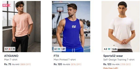 Myntra Branded T-shirt Starts 89women S T-shirt St