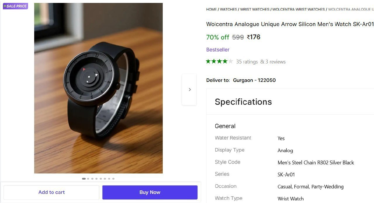 Analogue Unique Arrow Silicon Men Watch 176