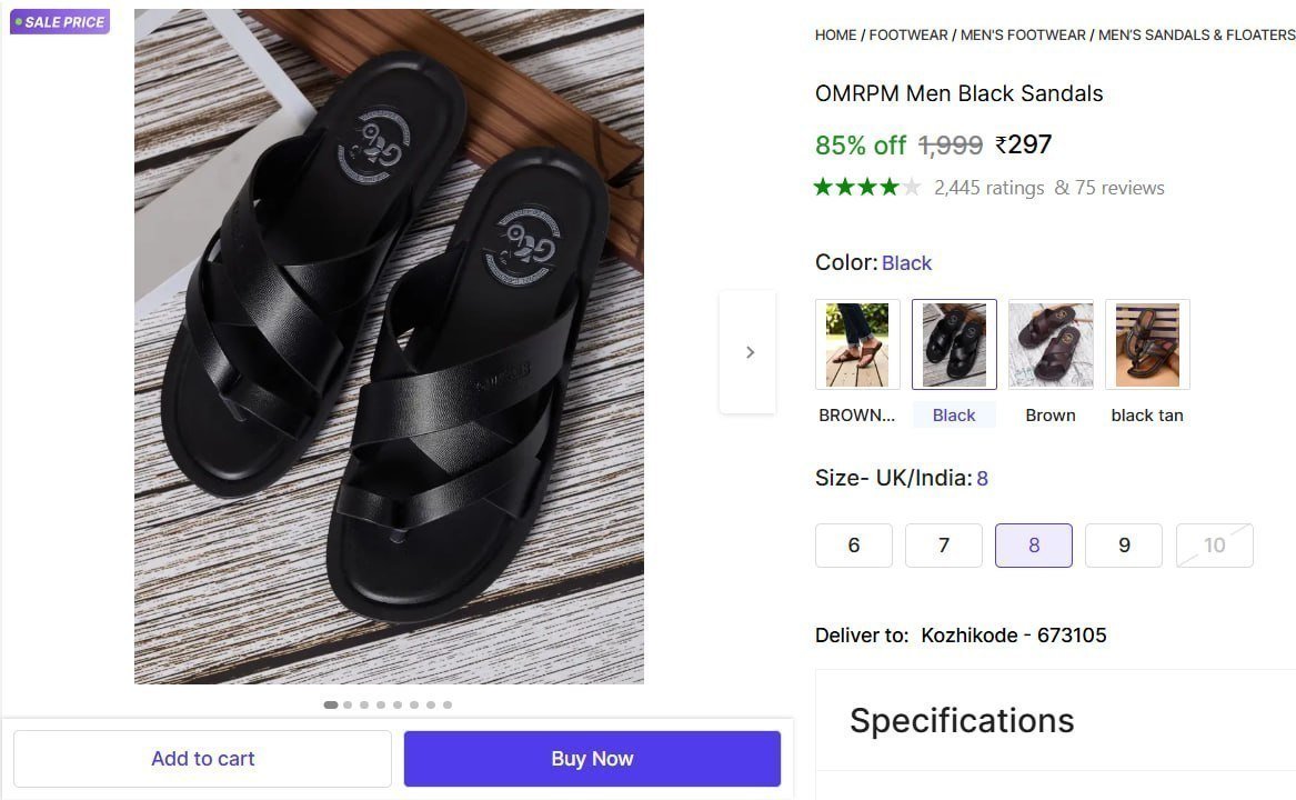 Men Black Sandals 297