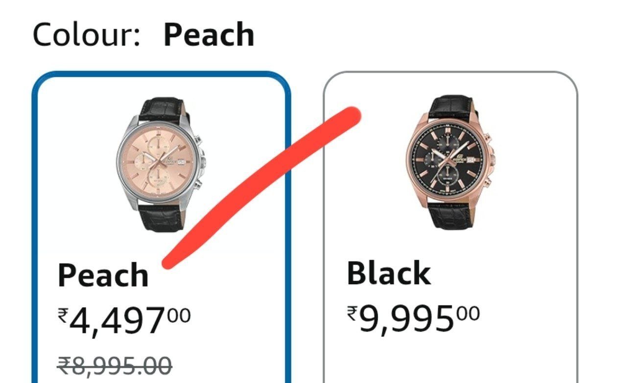 Faastcasio Edifice Peach Dial Men S Watch At Rs 4 