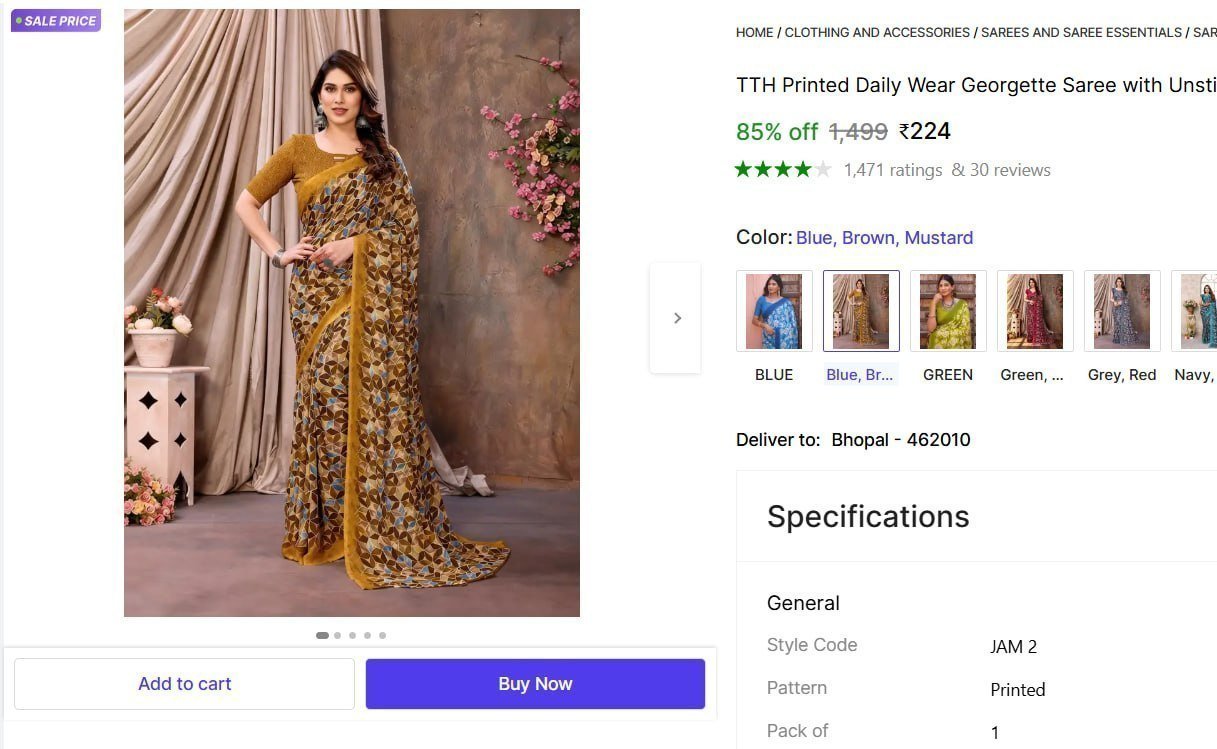 Daily Wear Georgette Saree With Unstitched Blouse 