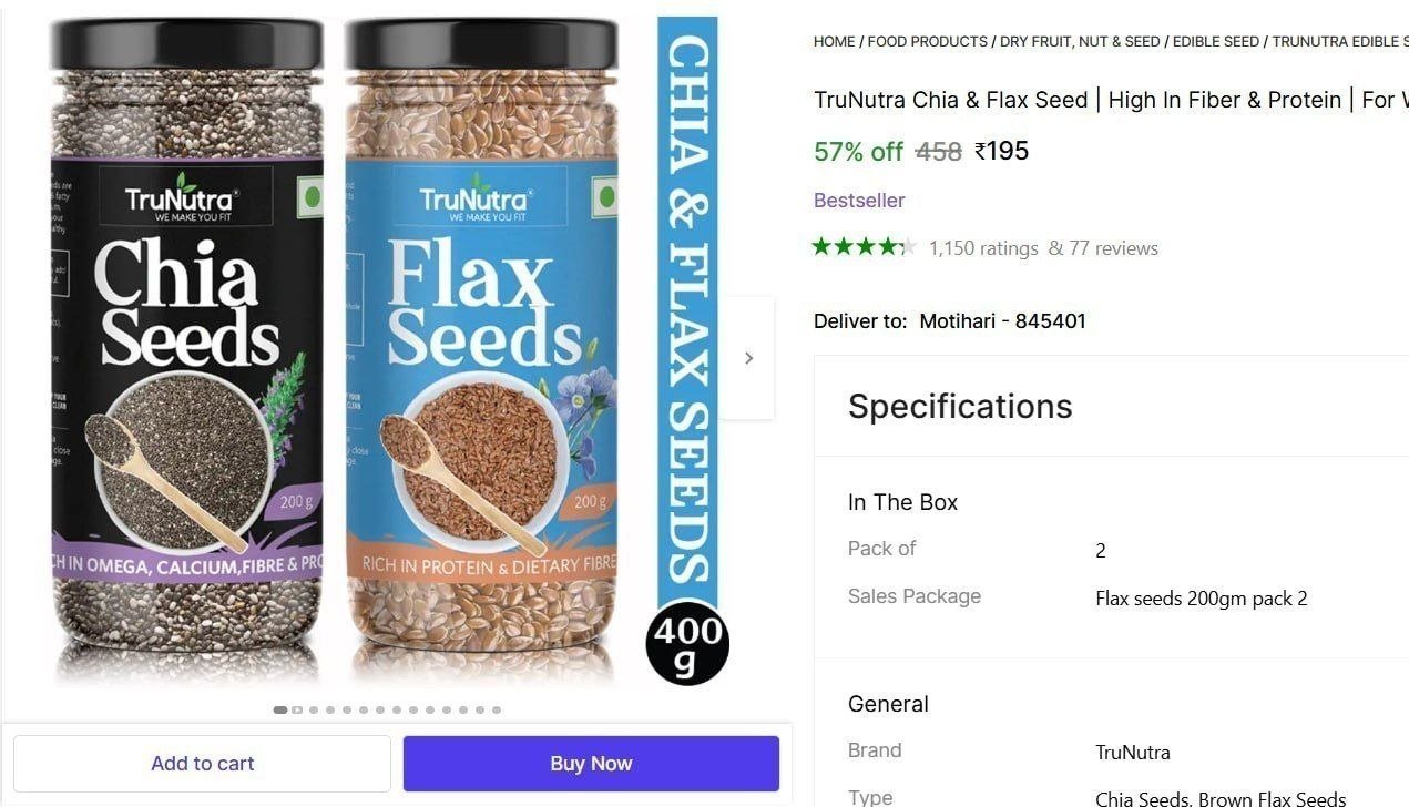 Chia Flax Seed (400 G Pack Of 2) 195
