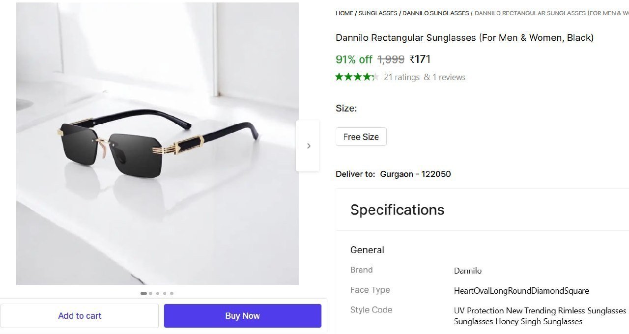 Rectangular Sunglasses 171