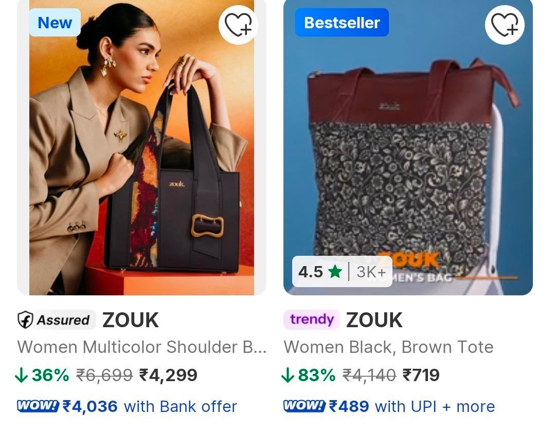 Flipkart 83 - Zouk Women S Bags Starting From Rs 7