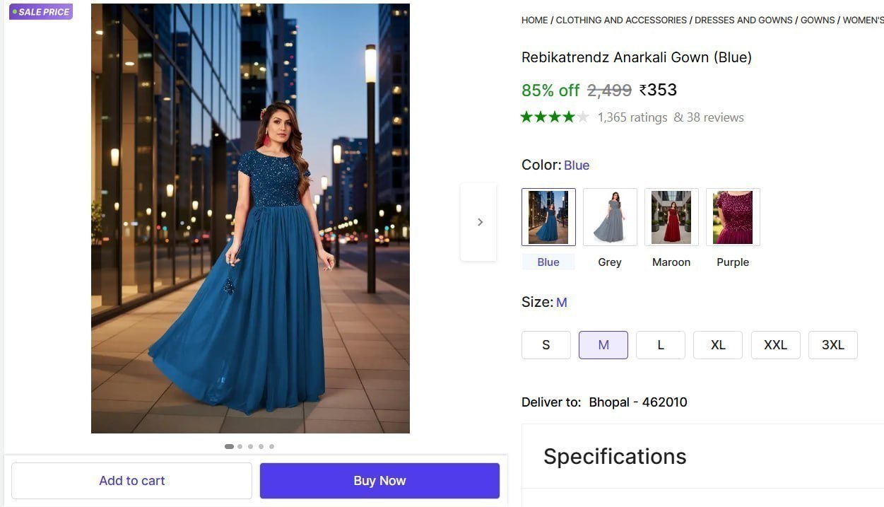 Anarkali Gown (maroon) 353