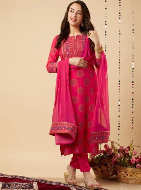 Gosriki Ethnic Motifs Yoke Design Gotta Patti Kurt