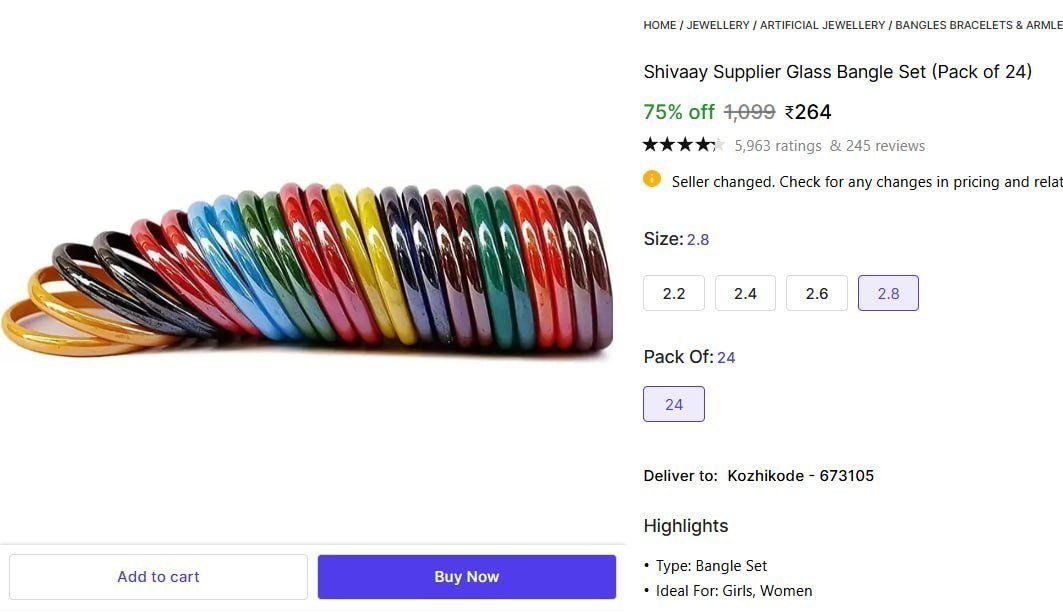 Pack Of 24 Bangles At 264