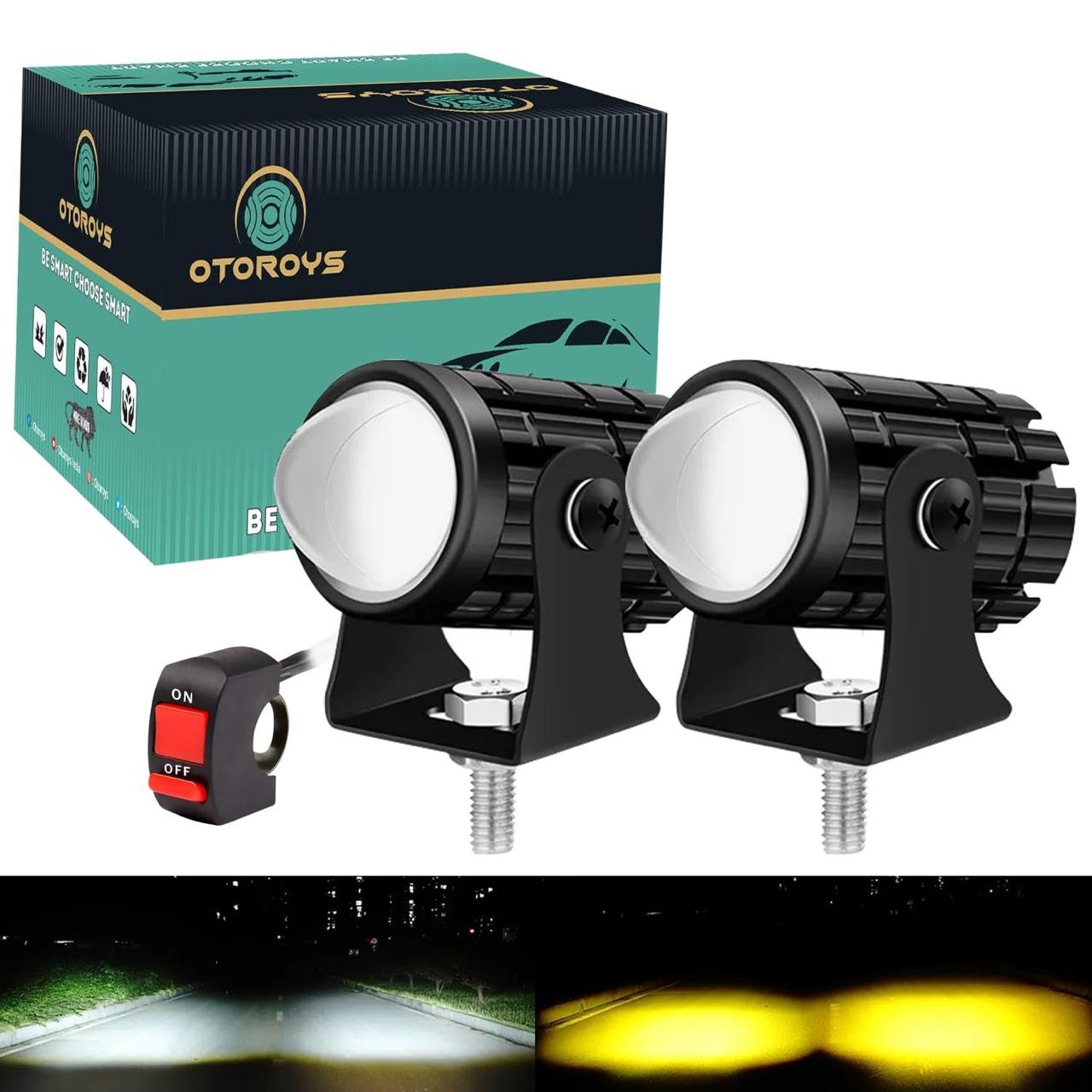Otoroys Mini Driving Fog Light Lamp Projector Lens