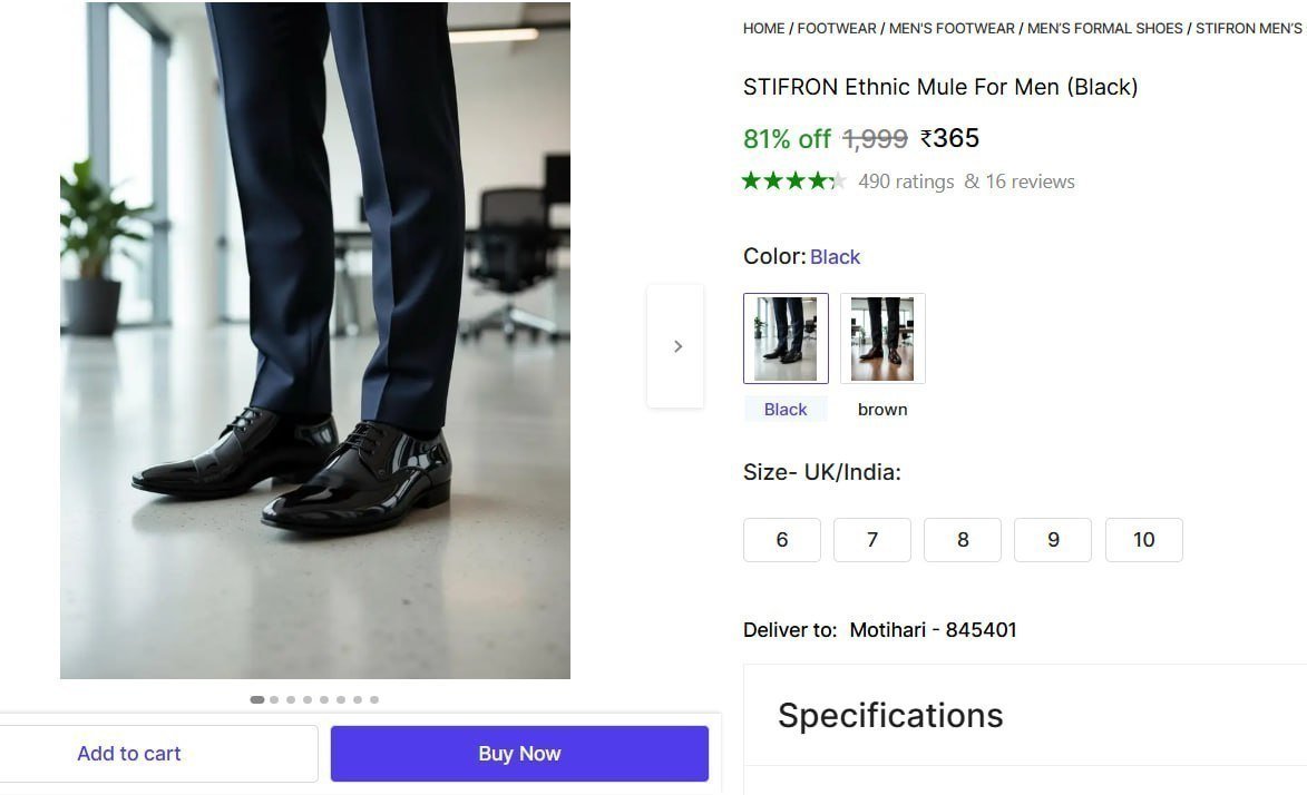 Ethnic Mule For Men (black) 365