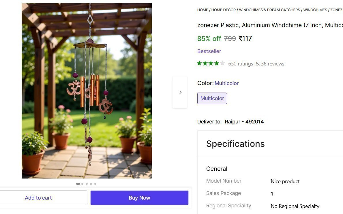 Aluminium Windchime (7 Inch) 117