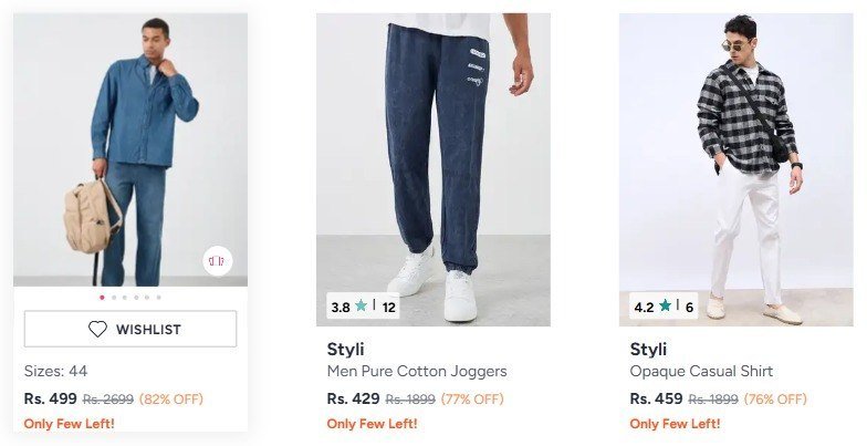 Myntra 82 On Styli Clothingmen Women