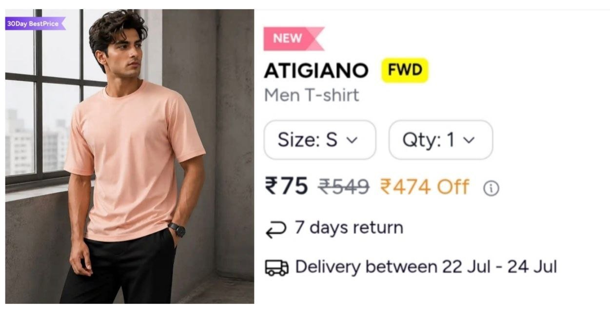 Men S T-shirt 75 Size S