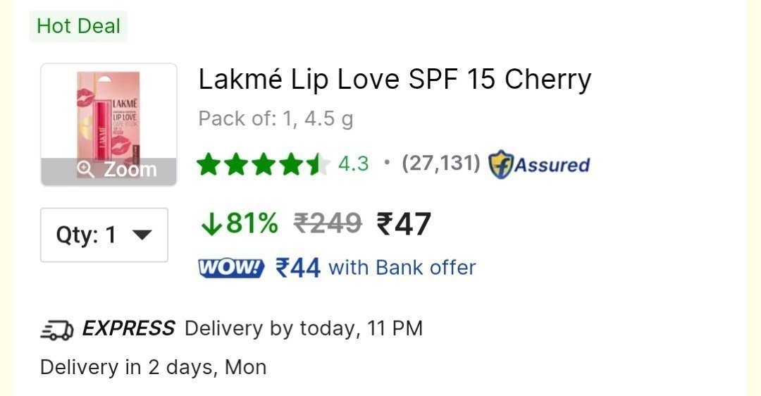 Grab Lakme Lip Balm At 47 81 Offlimited Pincodes