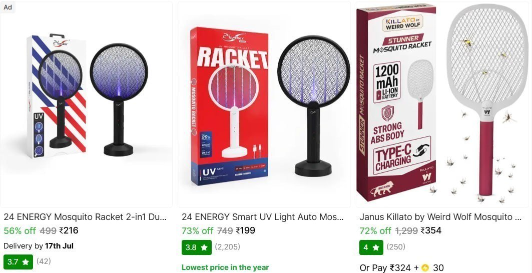 Electric Insect Killer Rackets From 199