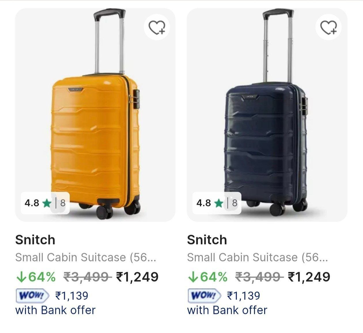 Flipkart Faaasttt Snitch Luggage Starts 1249 Pack 