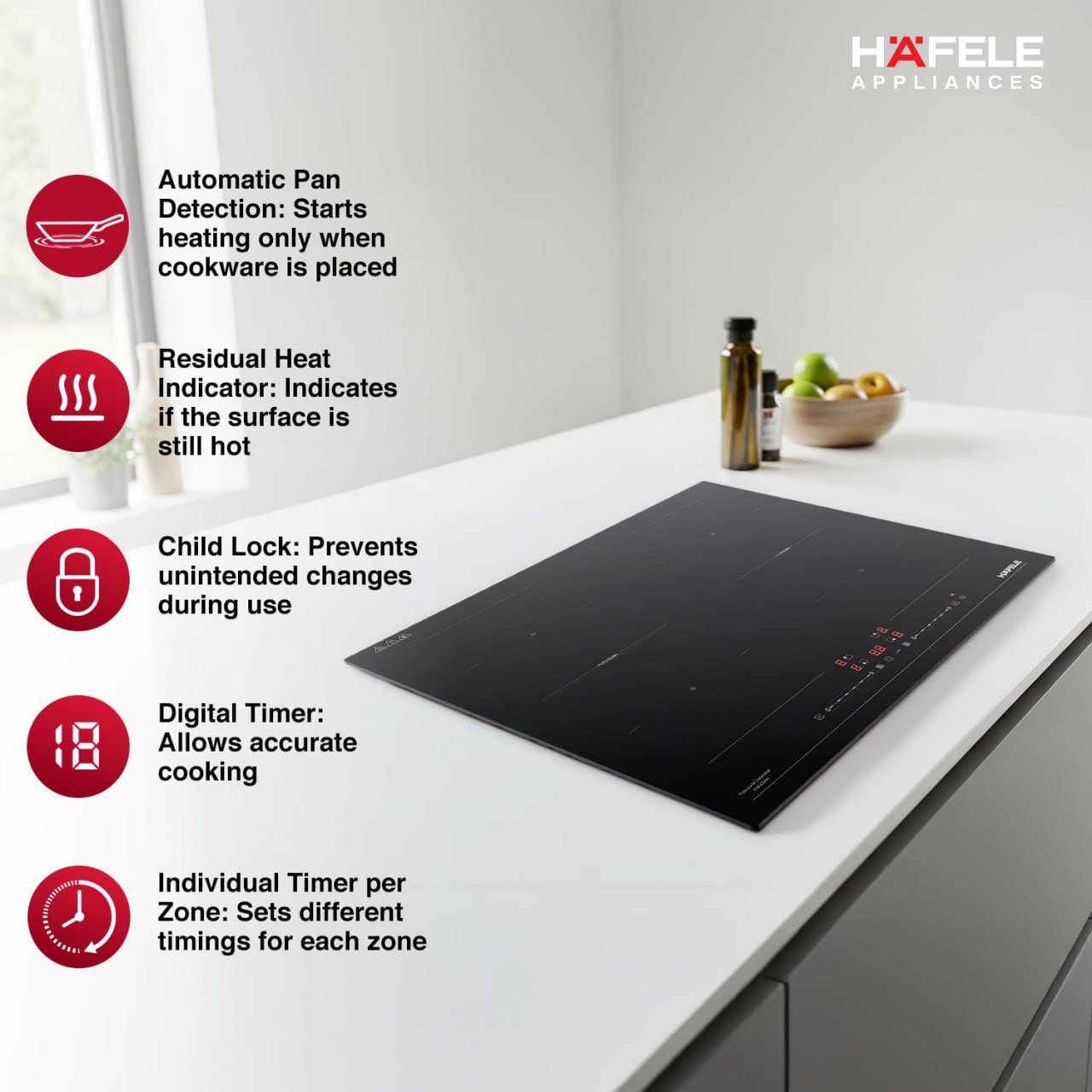 Hafele Nero 60cm Built-in Induction Hob 7200w 50 9