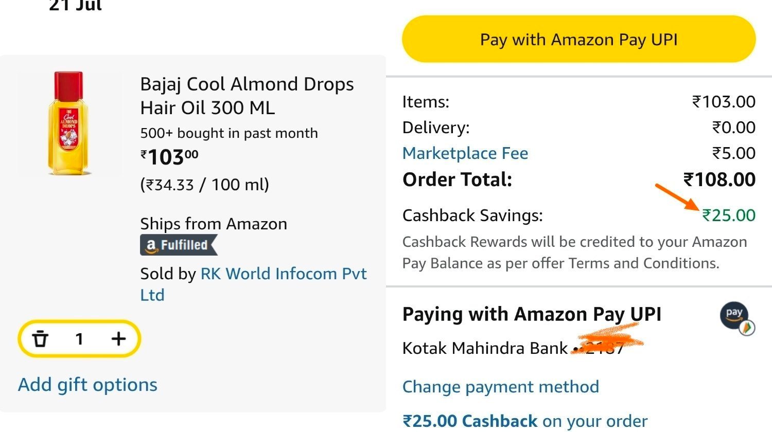 78collect - Then Buy - 25 Cb Pay Using Amazon Pay 