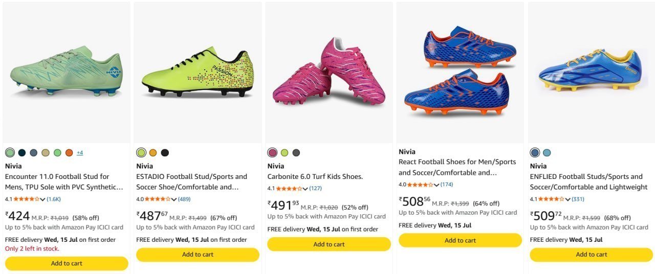Nivia Football Shoes Starts 424